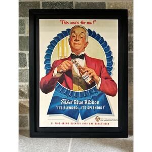 Framed 1947 PABST Vintage Print Ad This one's for me! Pabst Blue Ribbon Beer